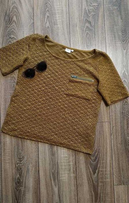 Фактурный топ/блуза горчичного цвета objest