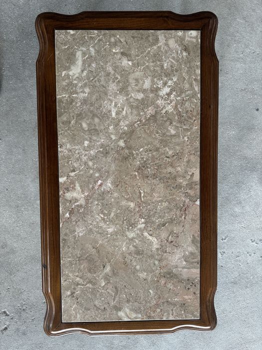 Mesa de centro mármore e madeira