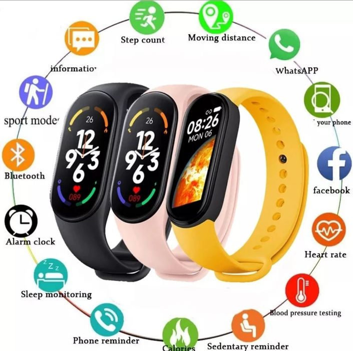 M7 Smartwatch.Smartband Opask.Zegarek,Pomiar Tętna Puls Ciśnienie.