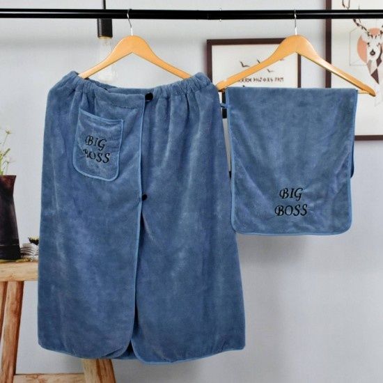 Коплект банний чоловічий набор для сауни мужской кілт рушник-халат