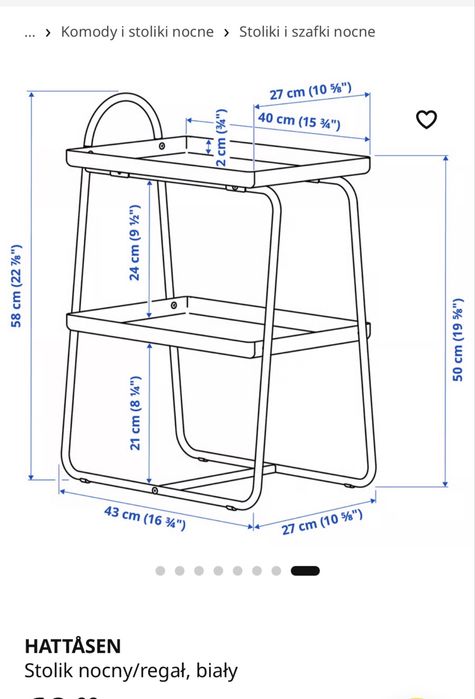 Stoliki noce Hattasen IKEA 2sztuki