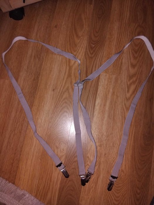 Подтяжки серые тонкие 125см