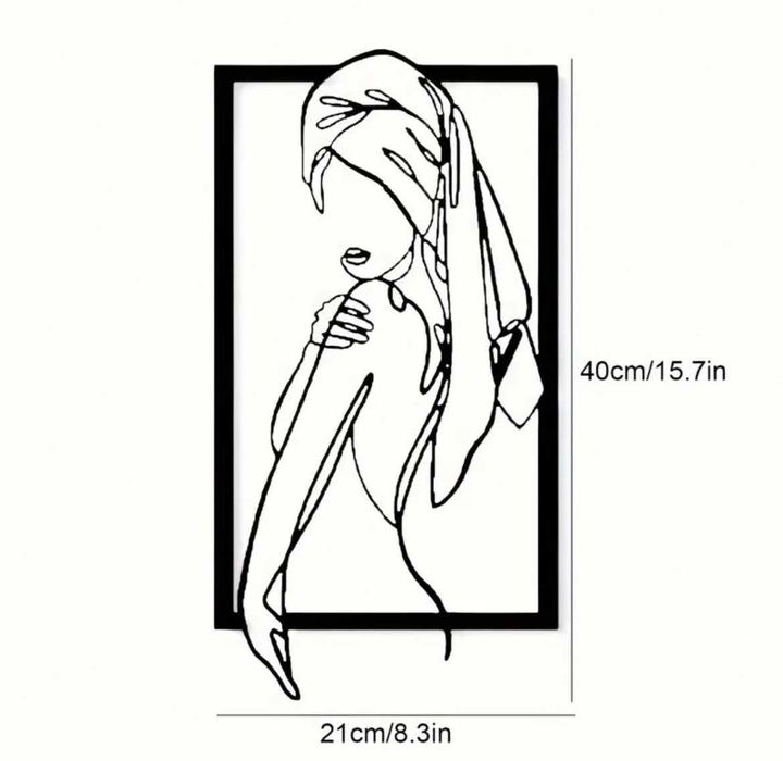 Metalowa dekoracja ścienna Obraz kobiety dekoracja