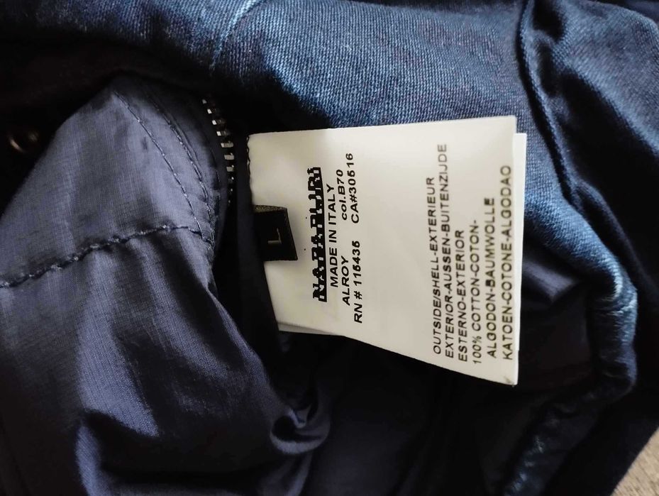 Napapijri kurtka + kamizelka puchowa jeans L Vitage Retro down west