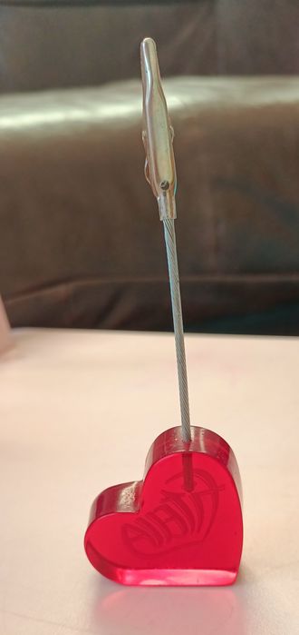 Stojaczek serce z klipsem na zdjęcie, notatke