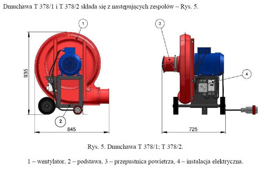 Przenośnik Pneumatyczny tłoczący DMUCHAWA do zboża ziarna POM AUGUSTÓW