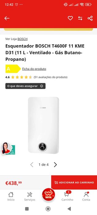 Esquentador 40% desconto