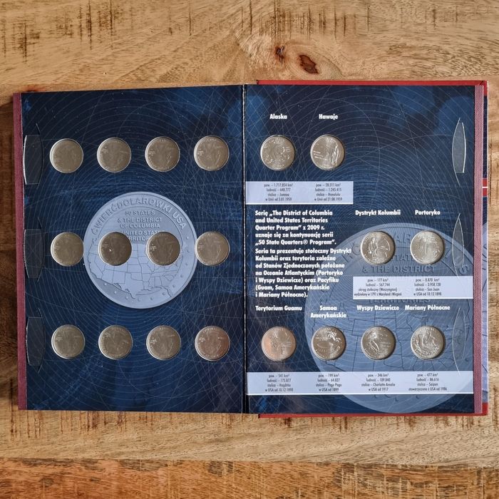 Ćwierćdolarówki USA album z monetami