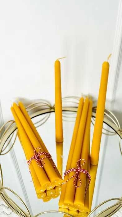 Świeca z wosku pszczelego DUŻA naturalna ŚWIECE - 25cm