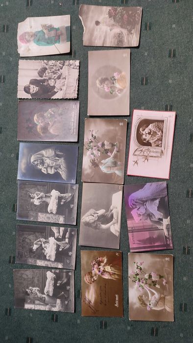 95 Postais Românticos antigos - Circulados