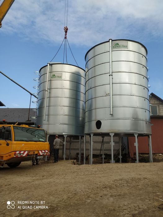 Silos 217 ton z montażem na zboże lejowy Zbiornik nie bin 180t 100t