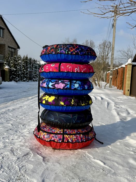 Тюбінг 100 см з камерою, надувні санки "Блакитні зірки"