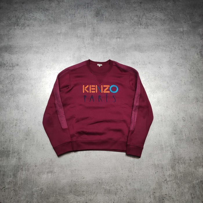 MĘSKA Bluza PREMIUM Luxury Kenzo Paris Bordowa Duże Logo Crewneck