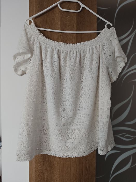 Biały top w stylu Boho h&m
