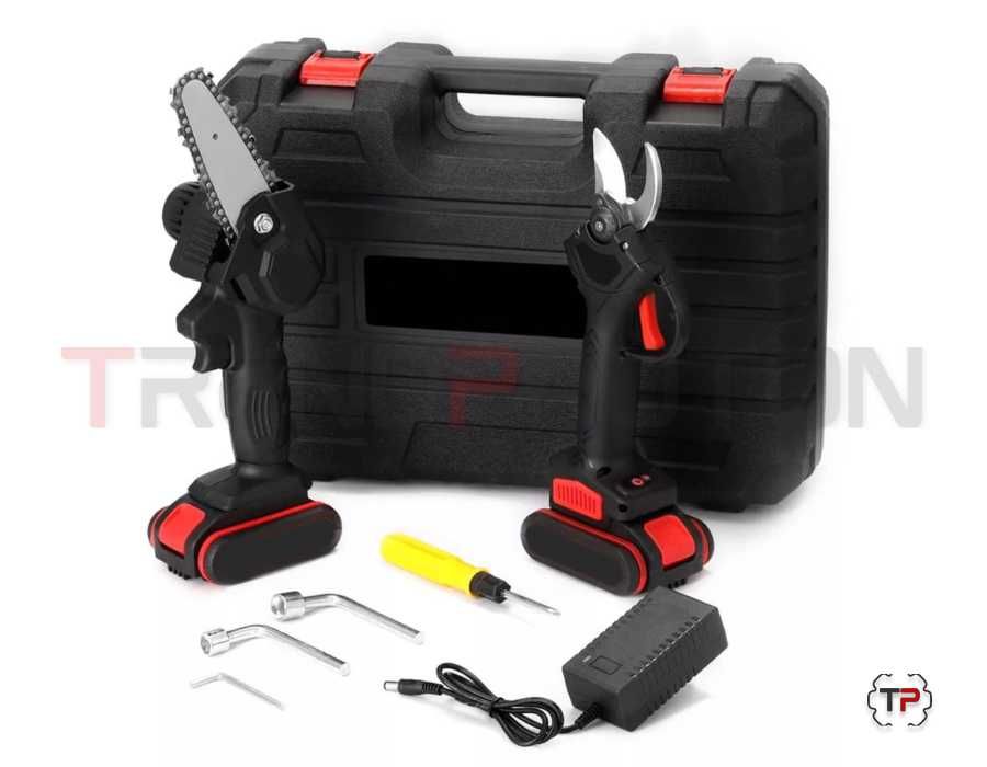 Conjunto Tesoura de Poda + Mini serra c/ 2 Bats