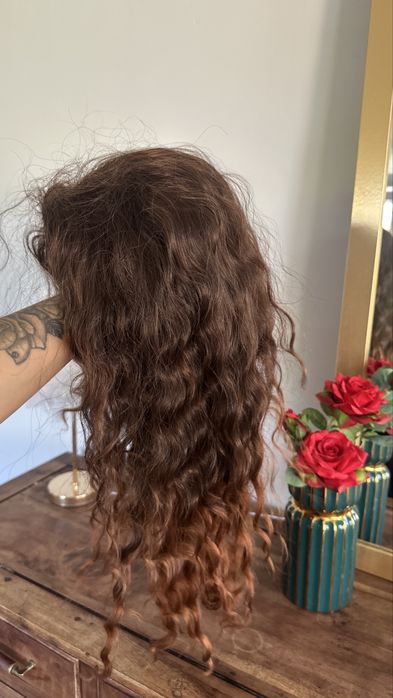 Topper peruka afroloki brazowe blond czarne siwe ombre na wymiar