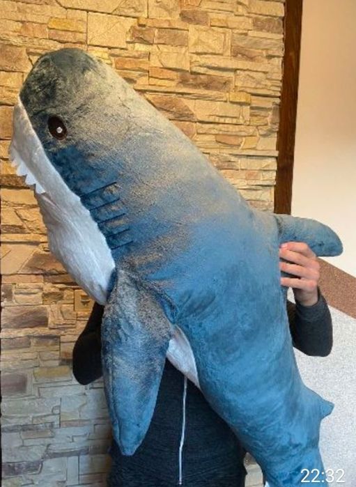 Акула 60 80 100 140 см іграшка м'яка Ikea икеа игрушка подушка синя