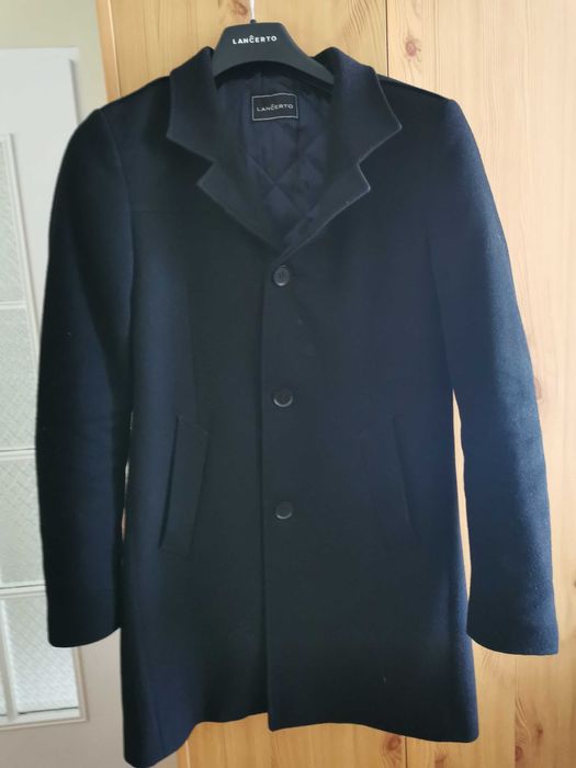 Płaszcz Czarny Lancerto z wełną Brekstad