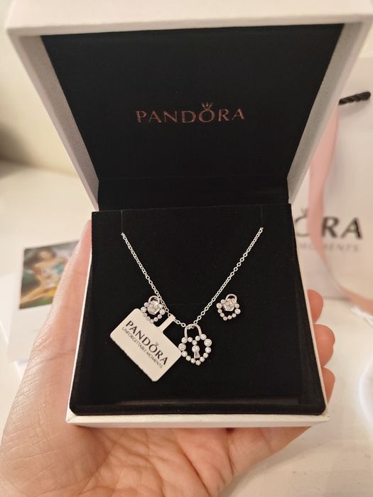 Комплект Pandora підвіска+сережки