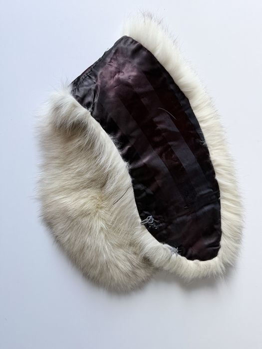 Obszerny kołnierz szal z lisa piesaka polarnego fox vintage retro old glamour