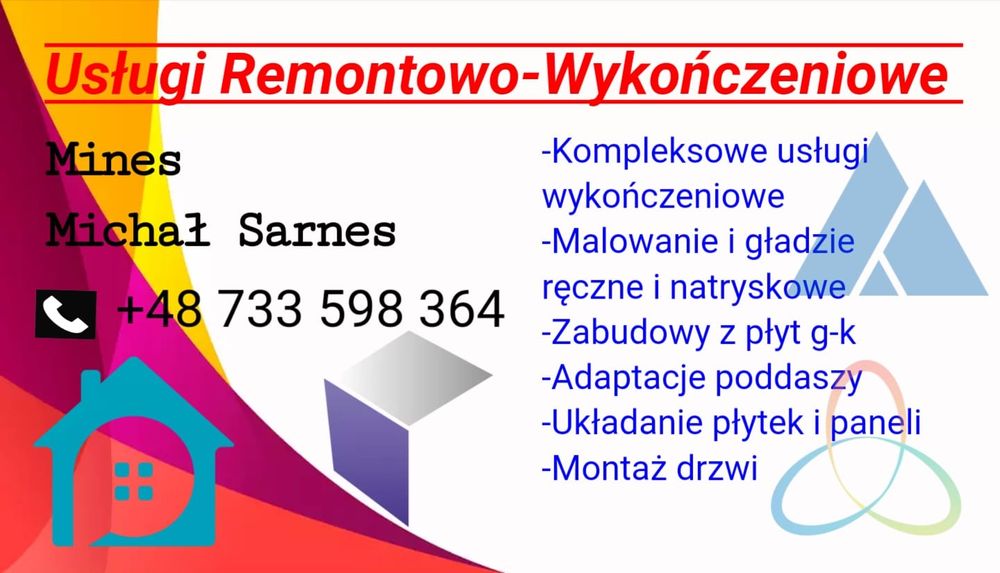 Usługi remontowo wykończeniowe, docieplenia, elewacje