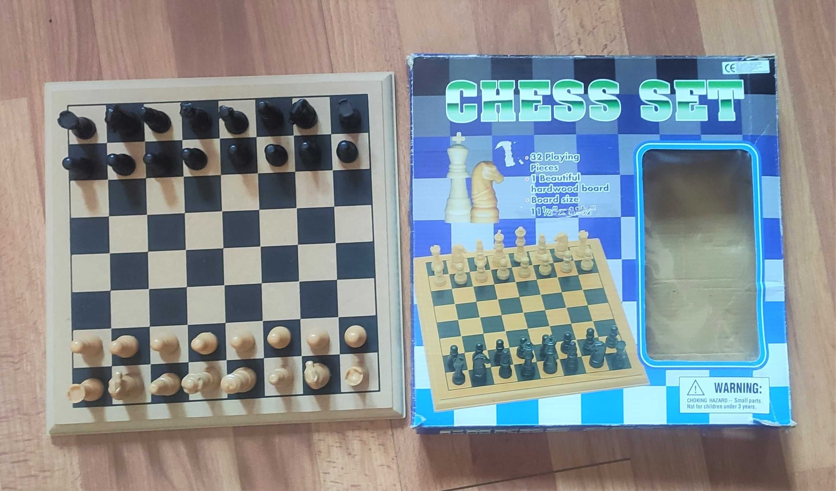Jogo de xadrez De Madeira 3 Em 1 29 x 29 Cm
