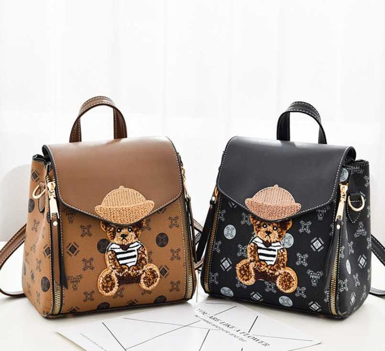 Детский мини рюкзак с мишкой прогулочный рюкзачок для девочек мишка