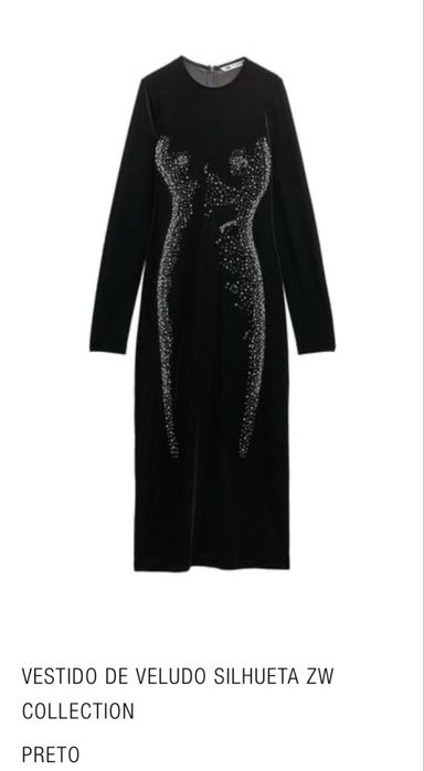 Vestido Veludo preto silhueta