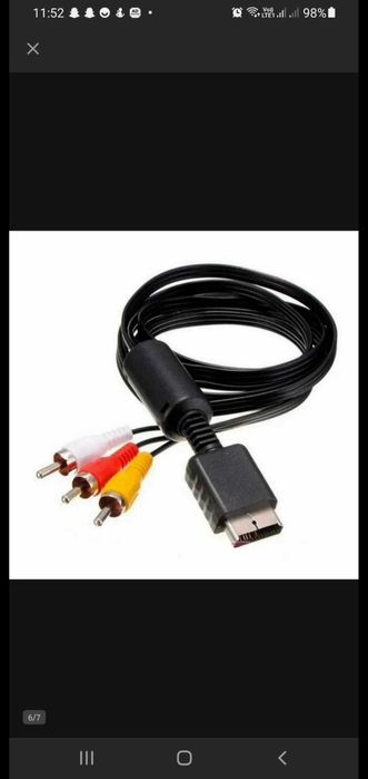 Kabel AV 3x CHINCH DO konsoliI SONY PS2/PS3
