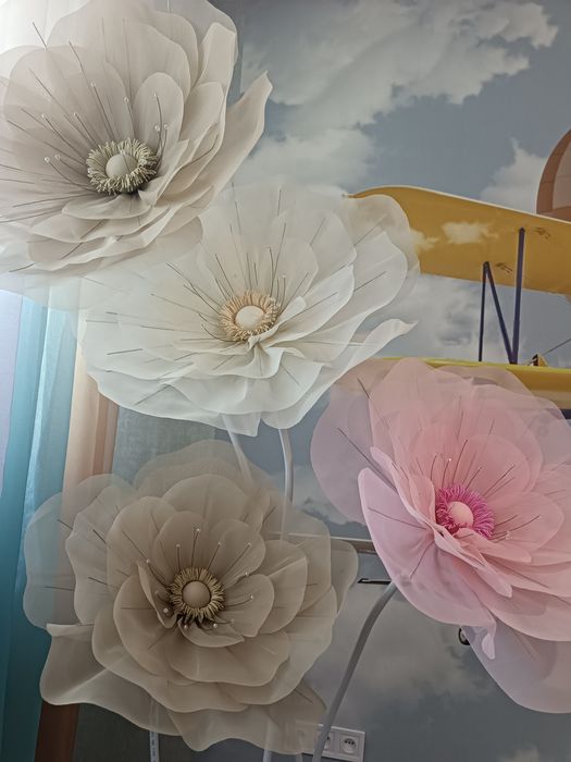 Ростові Квіти для фотозони з органзи шифону