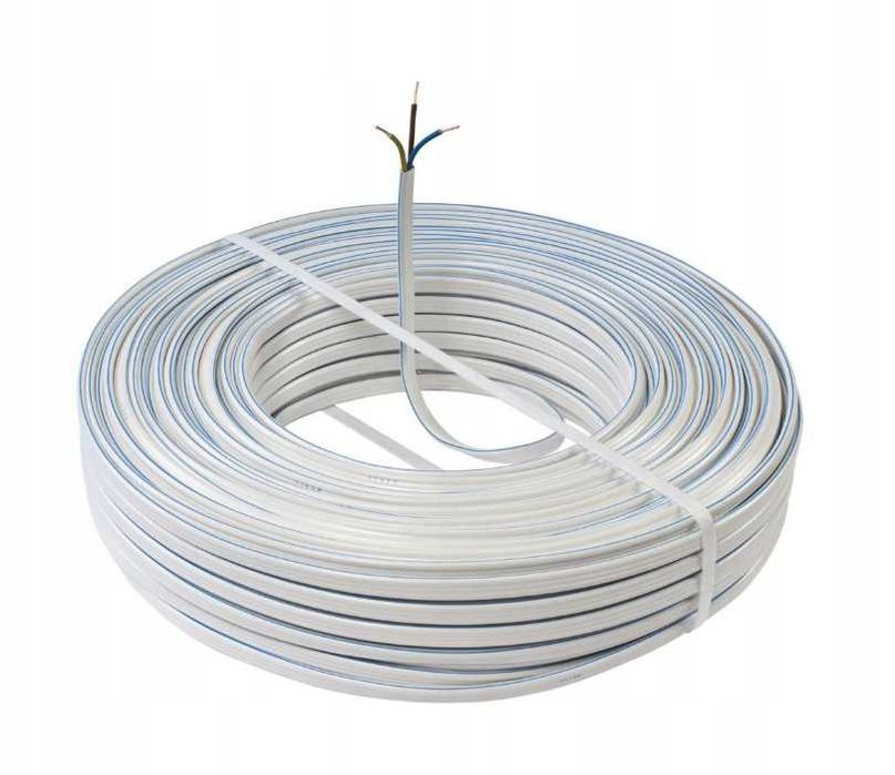 PRZEWÓD PŁASKI Elektryczny Kabel Instalacyjny 3x2,5 - 50m - WYPRZEDAŻ