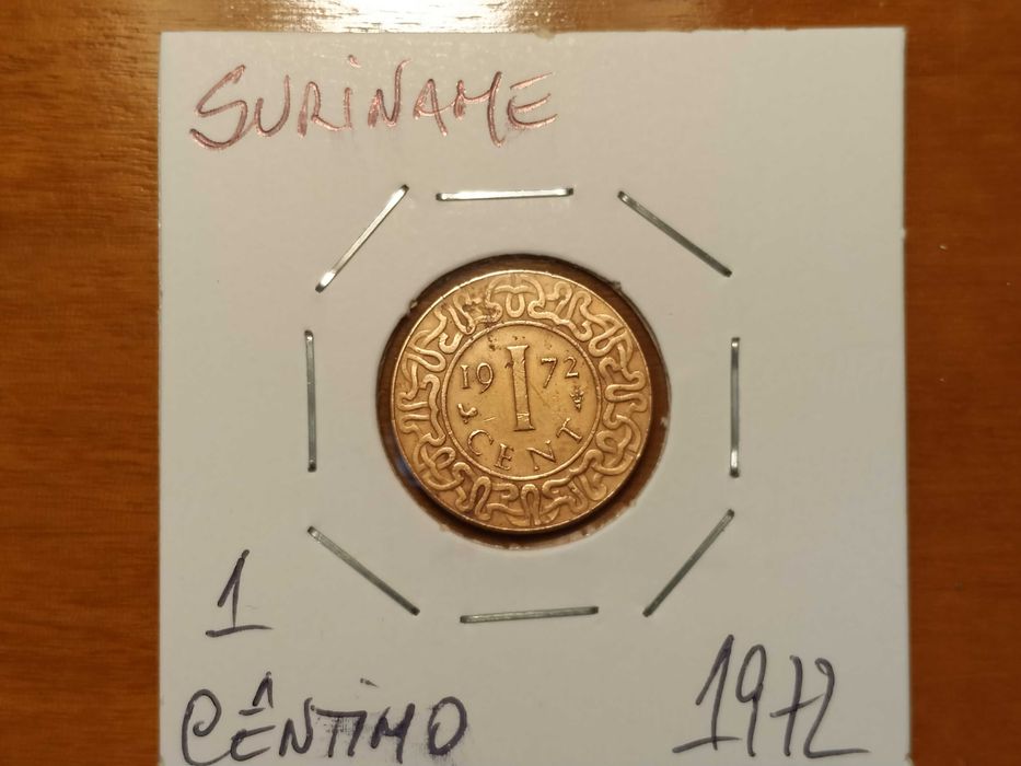 Suriname - moeda de 1 cêntimo de 1972
