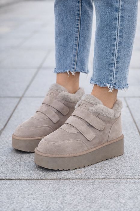 Угги на липучці, уггі на платформі, Зимове взуття, UGG, тепле взуття!