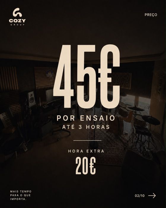 Sala de Ensaios – Espaço Profissional | Até 6 Músicos