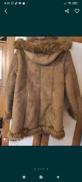Kożuch damski z kapturem