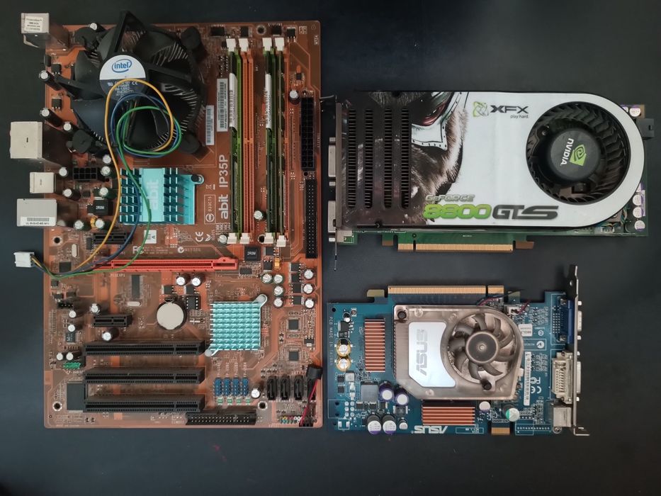 retro pc component bundle - untested (8800 gts, radeon hd, am2 board)