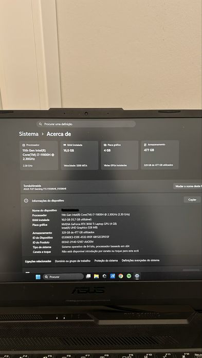 Laptop 3050 Ti TUF GAMING