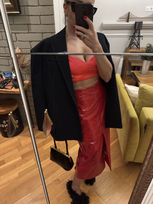 Червона лакована спідниця River Island