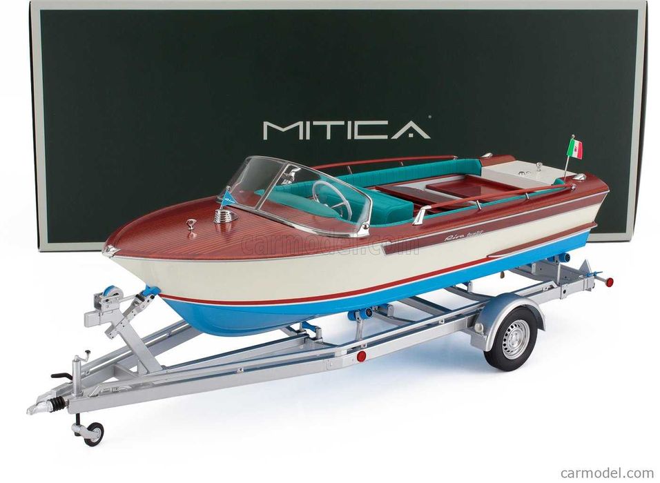 Riva Junior 1966 Motorboat motorówka Ivory Sea Blue Mitica 1:18