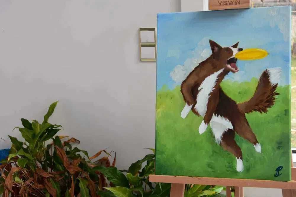 Quadro - Pintura a óleo original "Flying Catch"