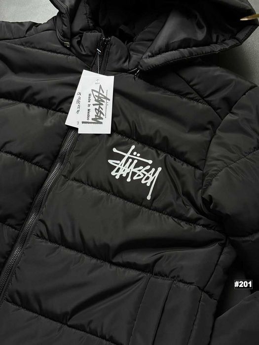 Зимова Куртка Stussy Mini Logo — Черный Пуховик Стусси Мини Лого