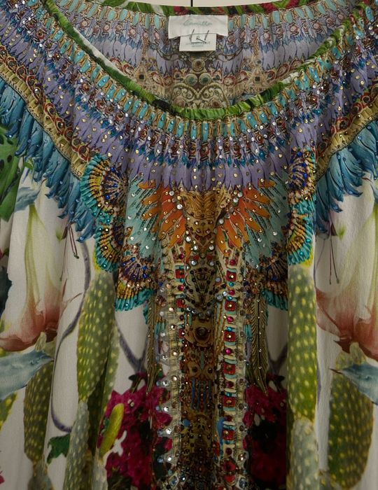 Camilla jedwabna mini sukienka z kryształami