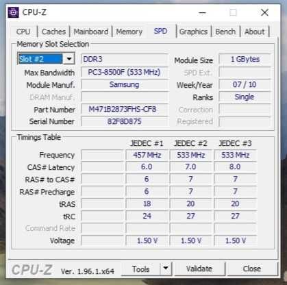 Оперативная память Samsung 1 GB SO-DIMM DDR3 (M471B2873FHS-CF8)