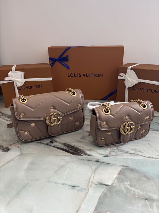 Promocja! Nowa torebka duza Gucci z pudełkiem Dior beżowa Louis Vuitton