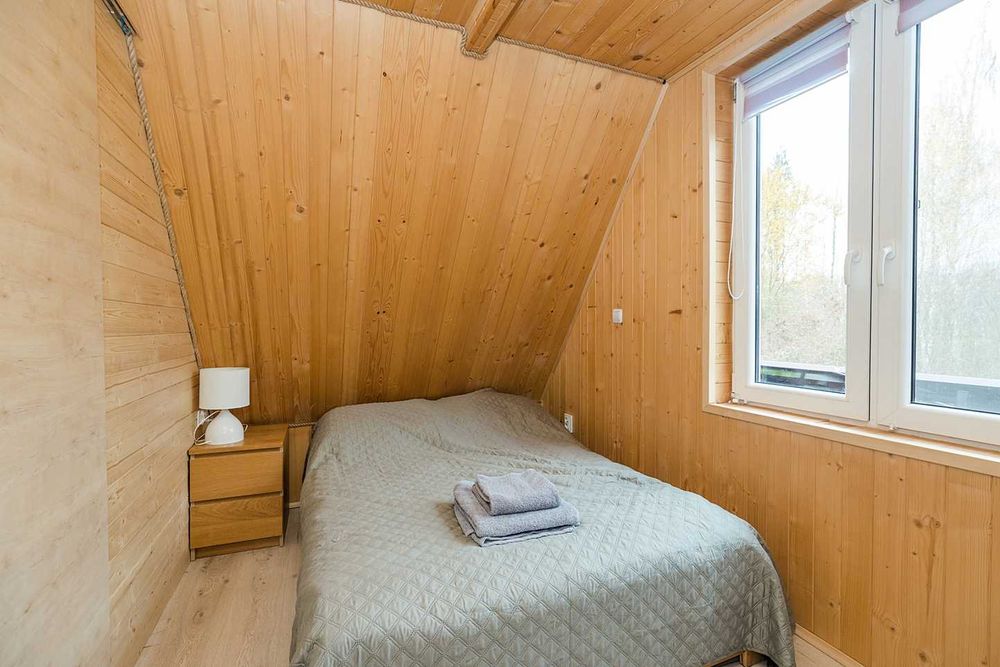 Domek drewniany na wynajem dla maks. 6 osób | balia ogrodowa | sauna