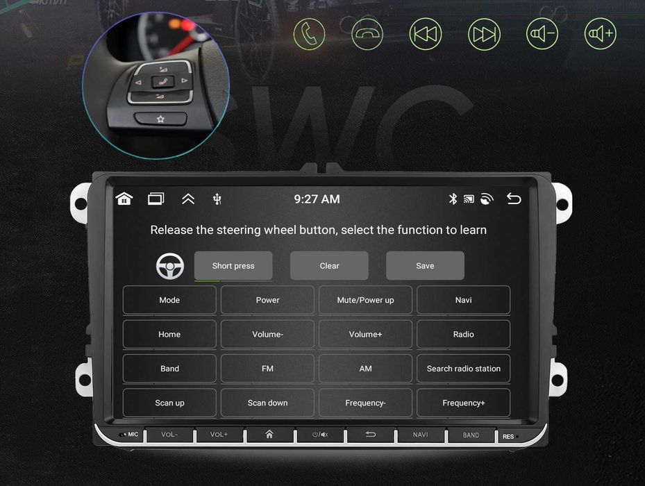 Radio Samochodowe Nawigacja Android 15 Apple Car DEDYKOWANE 4GB + 64 GB DLA VOLKSWAGEN + Kamera Cofania