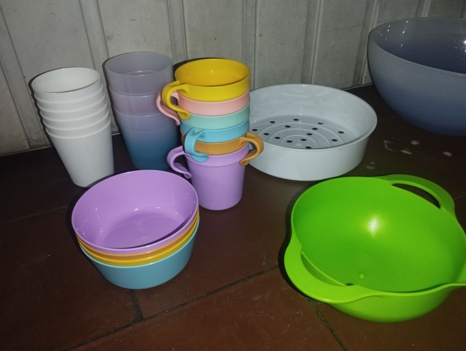 Conjunto loiça plástico