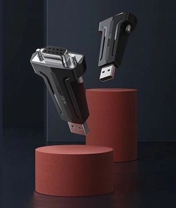 Ugreen adapter konwerter przejściówka Db9 Rs-232 - Usb czarny (80111 C