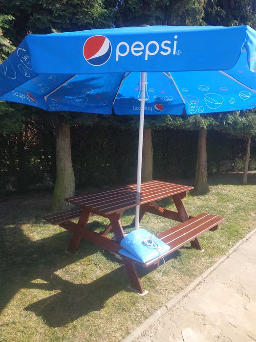 Parasol ławostół solidny dębowy ogrodowy