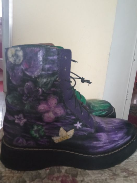 Zara buty martensy 40 ręcznie malowane Maroko wkł. 26 cm hit!